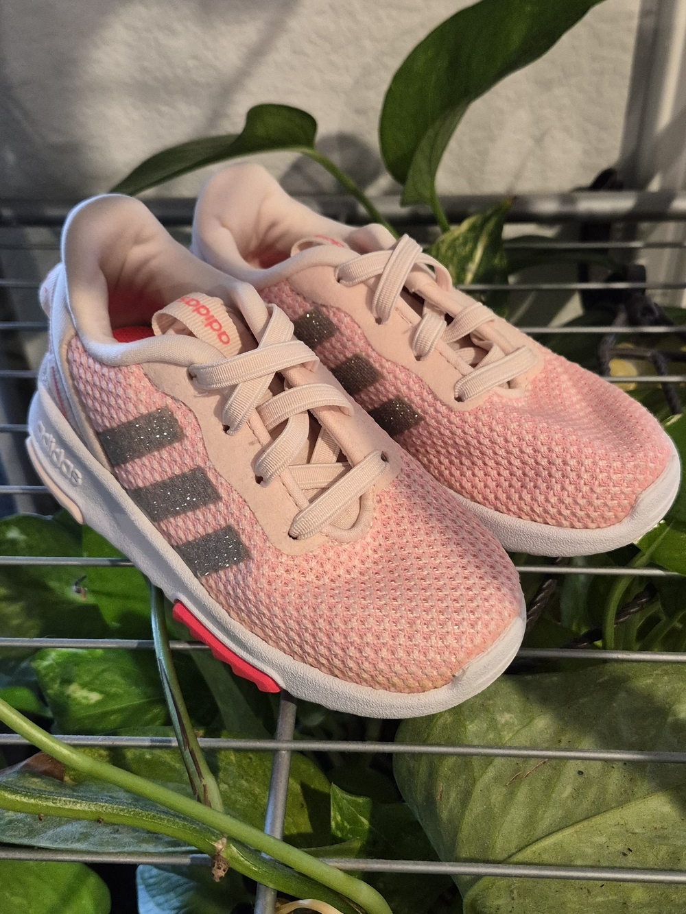 adidas Pink Girls' Mesh Athletic Sneakers
